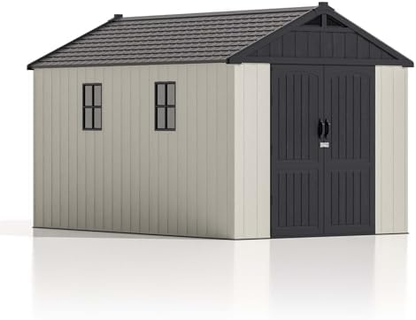 patiowell 8x12 ft resin outdoor storage shed with, view 9