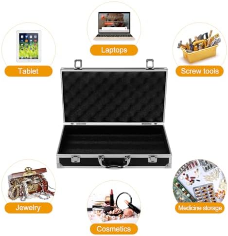 doitool aluminum alloy toolbox large capacity portable tool showing dimensions
