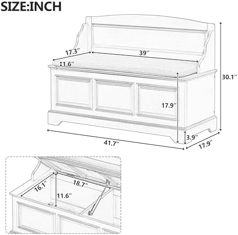 knocbel rustic entry storage bench with hidden compartments shown in use