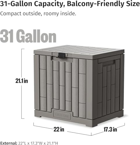 east oak outdoor storage box, 31 gallon 2, close-up detail