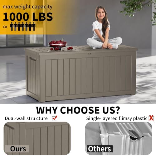 300 gallon outdoor storage box, waterproof resin deck, package contents