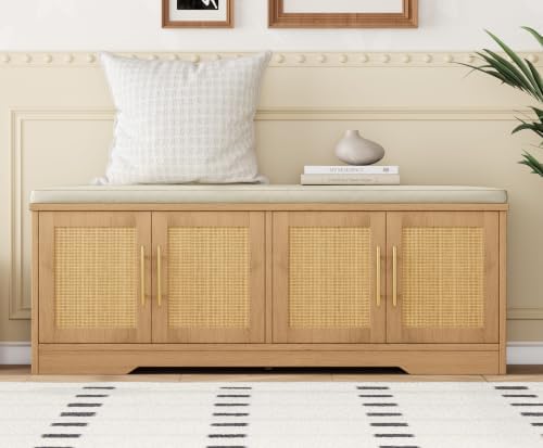 rattan shoe storage bench, 47.2" wide entryway bench, package contents