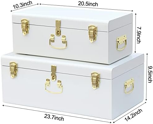 vixdonos decorative metal box storage trunks set of shown in use
