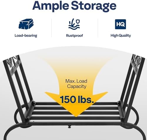 vivohome 21.5 inches folding firewood storage log rack, side view