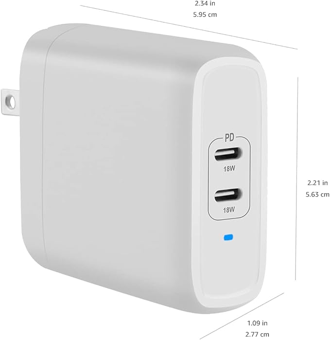 Amazon Basics 36W Two-Port USB-C Wall Charger - Image 5