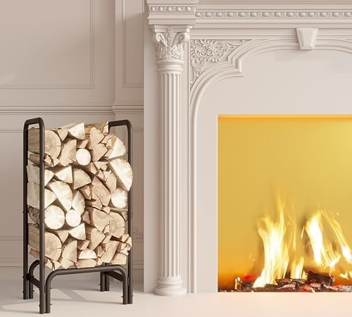 kingson firewood rack log holder for indoor outdoor shown in use