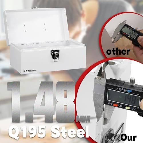p.i.t. metal tool box 12 inch,portable small toolbox, close-up detail