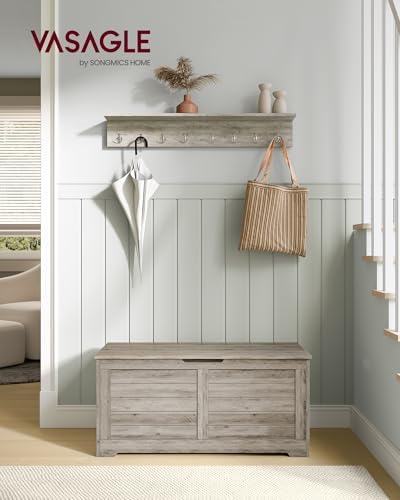 vasagle storage chest, 39.4 inches width bench with shown in use