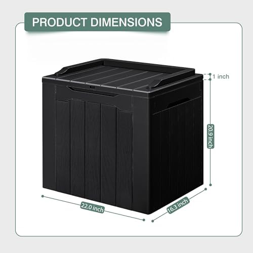 gunji 30 gallon small deck box outdoor waterproof, package contents