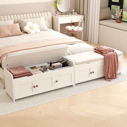 homefort 41.3" shoe bench with lift top storage shown in use