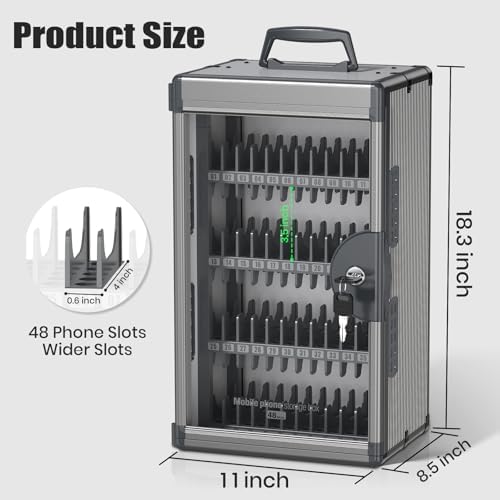 48 slots cell phone locker for classroom with shown in use