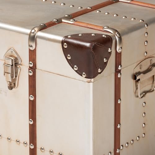baxton studio bechet storage trunk, silver, package contents