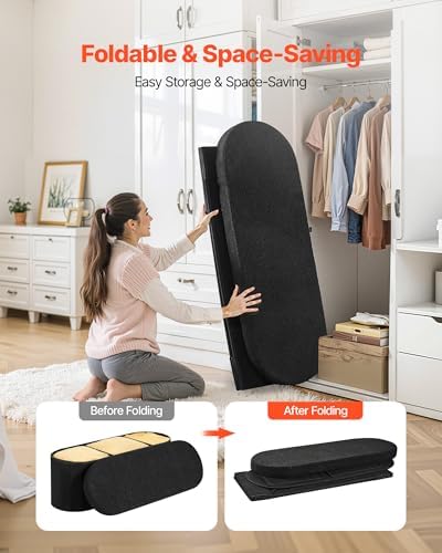 vevor oval storage ottoman bench, foldable teddy fleece, package contents