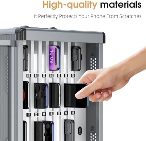 glosen 36 slots cell phone locker, portable mobile, front angle view