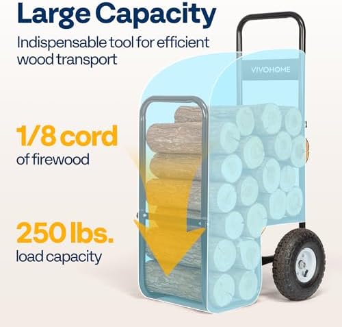 vivohome firewood log cart carrier with rubber wheels, package contents