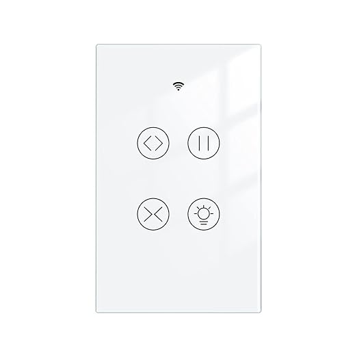 MOES 2.4GHz WiFi RF Smart Curtain Light Touch Switch Glass Panel Backlight by MOES