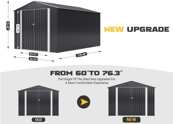 polar aurora 8 x 12 ft outdoor storage, side view