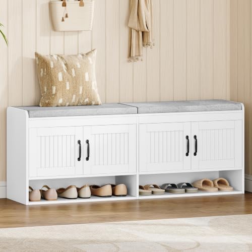 hzuaneri 55.1" shoe storage bench, shoe bench with, main product view