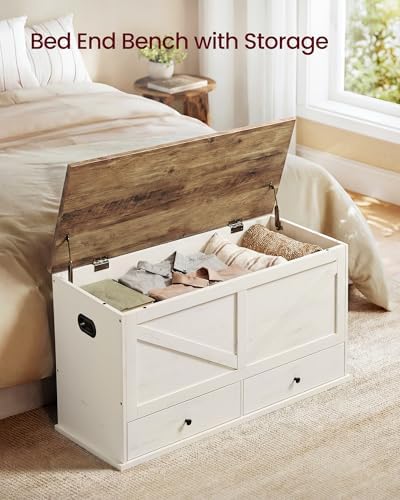 vasagle storage chest with 2 fabric drawers, 15.7, side view