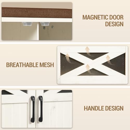 hzuaneri 59" shoe storage bench with 4 barn, front angle view