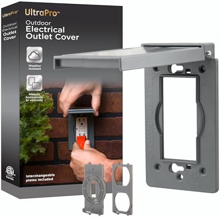 UltraPro Outdoor Weatherproof Electrical Outlet Cover, Single Gang, 2 Pack | Durable Metal Design for Not-In-Use Plugs, Impact & UV Resistant, Includes Gasket & Mounting Hardware