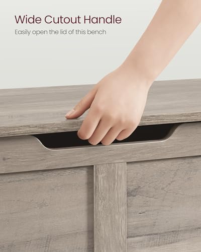 vasagle storage chest with 2 safety hinges, 15.7, front angle view