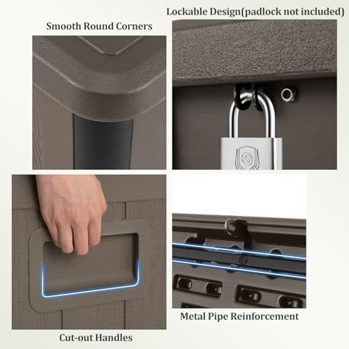 tangkula 100 gallon waterproof outdoor storage box on a desk or shelf