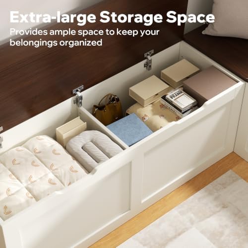 l shaped bench with storage, 63" breakfast nook, view 12