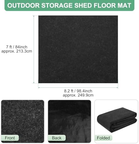m meterxity outdoor storage shed mat, 7x8.2 ft shown in use