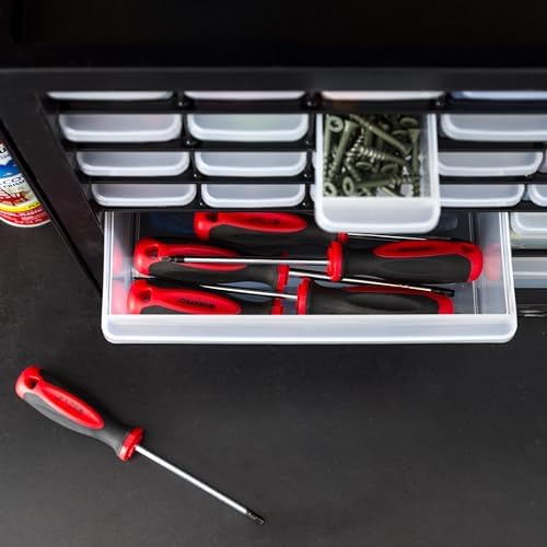 iris usa 36-drawer storage cabinet, garage tool screws, package contents