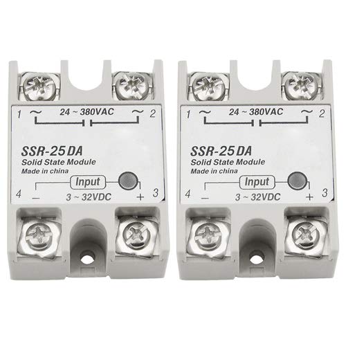 XINGYHENG 2Pcs SSR-25DA Single-Phase DC Solid State Relay Module Load 24-380VAC by XINGYHENG