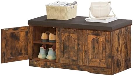 dinzi lvj shoe storage bench with cushion, door, package contents