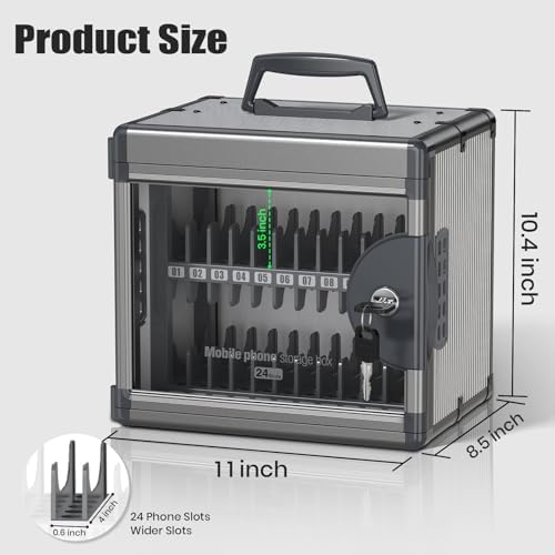 24 slots cell phone locker for classroom with shown in use