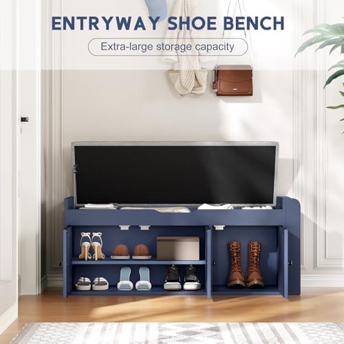 42.6" storage bench - shoe storage bench with, close-up detail