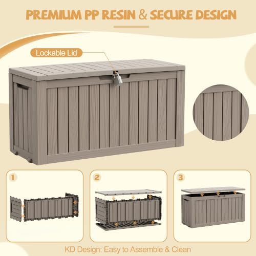 efu outdoor storage box waterproof,150 gal gen 2, front angle view