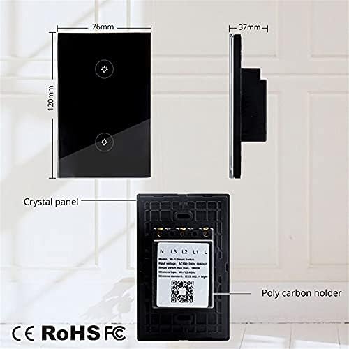 WiFi Smart Wall Touch Light Switch Glass Panel Wireless Remote Control by - Image 6