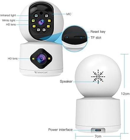 VSTARCAM 1080P Camera Dual-LensI, Pet Baby Monitor, 360° Security Camera Indoor - Image 8
