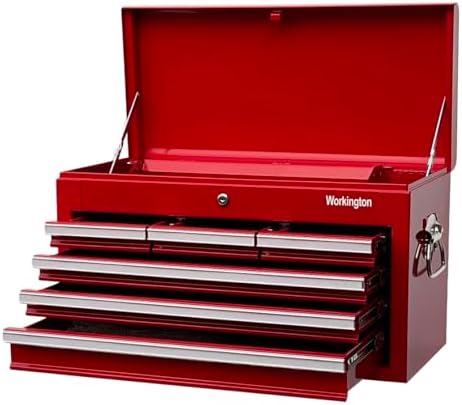 workington professional industrial portable metal tool chest with, side view