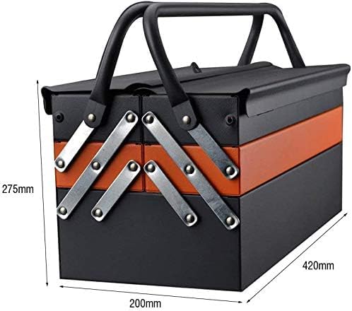 edward tools portable metal tool box with 3, front angle view
