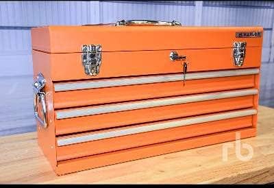 edward tools portable metal tool box with drawers shown in use