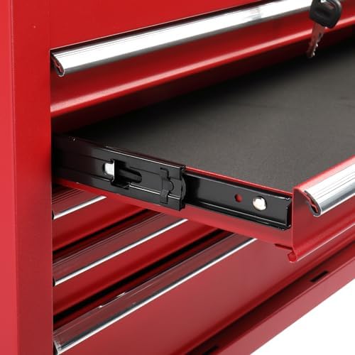 winado 24" metal portable tool box with 5, front angle view