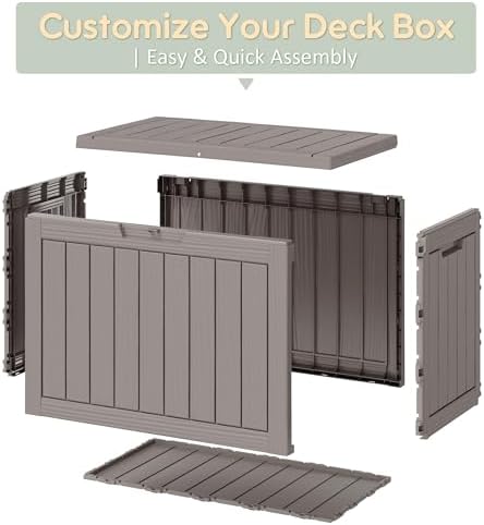 nunu lab 45 gal deck box, outdoor storage, view 9
