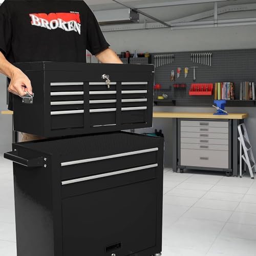 8-drawer high capacity rolling tool box with wheels,rolling shown in use