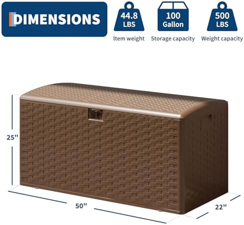 idealhouse 100 gal waterproof blow molded resin deck, close-up detail