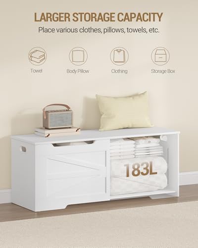 hzuaneri 47.2" wooden storage chest extra large | showing dimensions