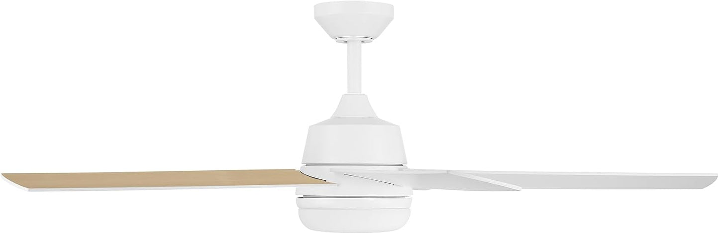 DESIGNERS FOUNTAIN Astrea Smart Ceiling Fan with Lights, 52 Inch LED Light Indoor Outdoor 5-Blade Fan, Remote Control, RGB, Matte White, FS-ATR52RGB-MW