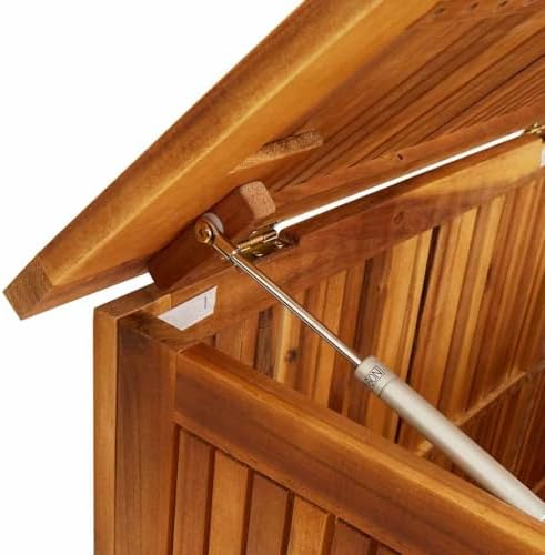 vidaxl patio storage box 68.9"x19.7"x22.8" solid acacia wood, side view