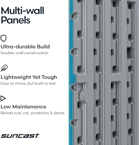 suncast xl deck box, 200 gal, all weather, package contents