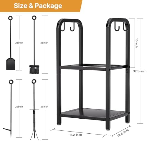 vailge firewood rack indoor with 4 pieces long&detachable shown in use