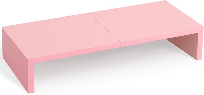 TEAMIX Pink Monitor Riser-20L inch, Wood Monitor Stand by TEAMIX